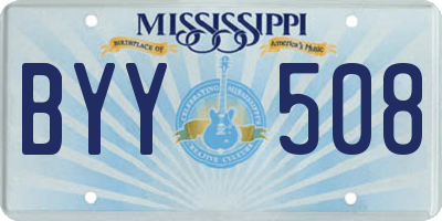 MS license plate BYY508