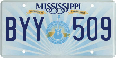 MS license plate BYY509