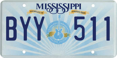 MS license plate BYY511