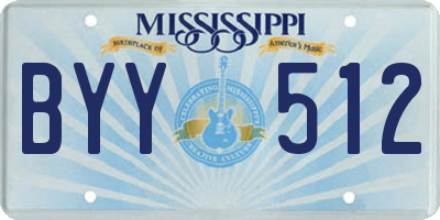 MS license plate BYY512