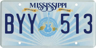 MS license plate BYY513
