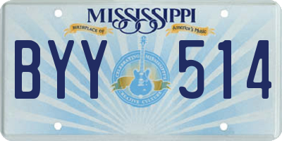 MS license plate BYY514