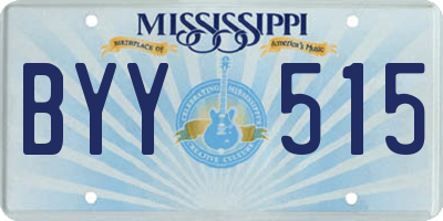 MS license plate BYY515