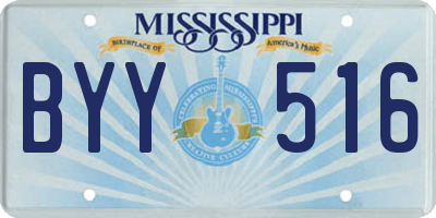 MS license plate BYY516