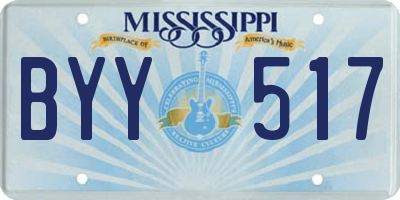 MS license plate BYY517
