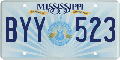 MS license plate BYY523