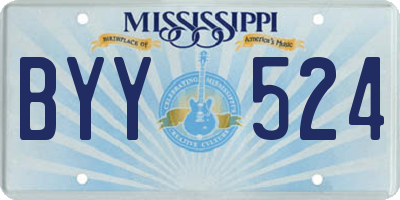 MS license plate BYY524