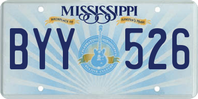 MS license plate BYY526