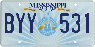 MS license plate BYY531