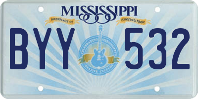 MS license plate BYY532