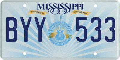 MS license plate BYY533