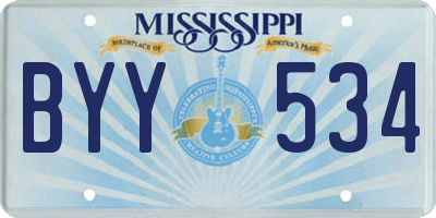 MS license plate BYY534