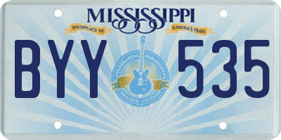 MS license plate BYY535