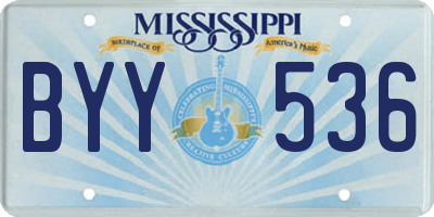 MS license plate BYY536