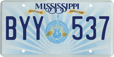 MS license plate BYY537
