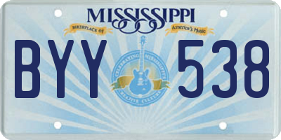 MS license plate BYY538