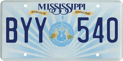 MS license plate BYY540
