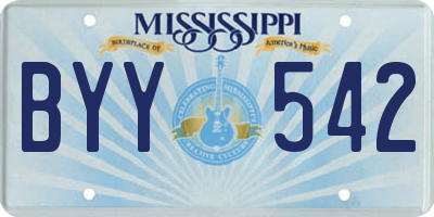 MS license plate BYY542