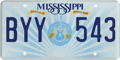 MS license plate BYY543