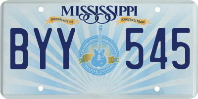 MS license plate BYY545