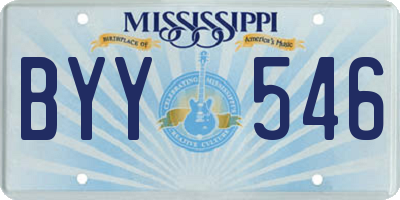 MS license plate BYY546