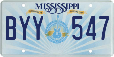 MS license plate BYY547