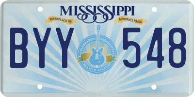 MS license plate BYY548