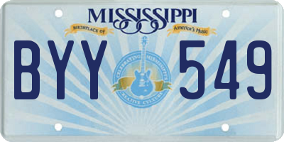 MS license plate BYY549