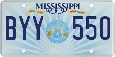 MS license plate BYY550