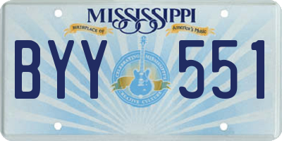 MS license plate BYY551
