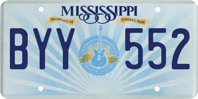 MS license plate BYY552