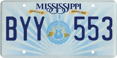MS license plate BYY553