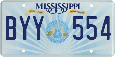 MS license plate BYY554