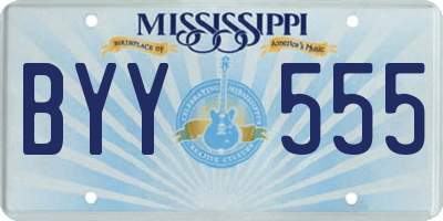 MS license plate BYY555