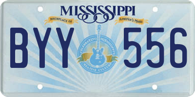 MS license plate BYY556