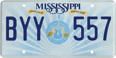 MS license plate BYY557