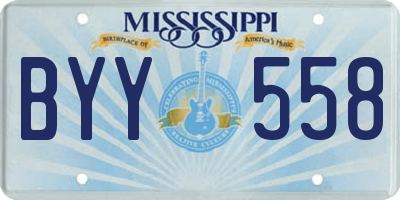 MS license plate BYY558