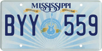 MS license plate BYY559