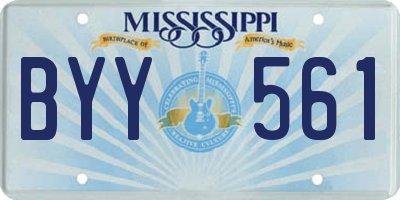 MS license plate BYY561