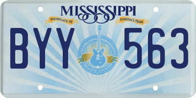 MS license plate BYY563
