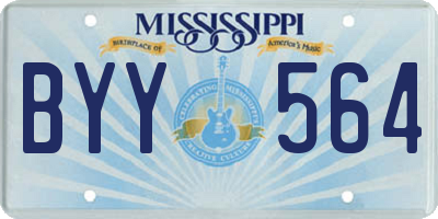 MS license plate BYY564