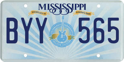 MS license plate BYY565