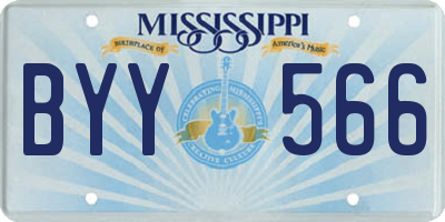 MS license plate BYY566