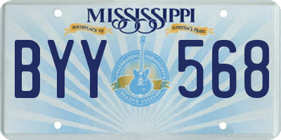 MS license plate BYY568