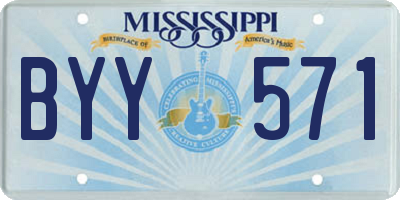 MS license plate BYY571