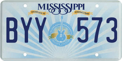 MS license plate BYY573