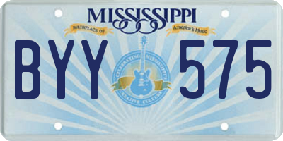 MS license plate BYY575