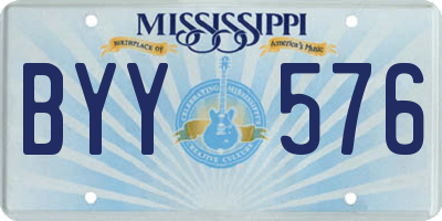 MS license plate BYY576