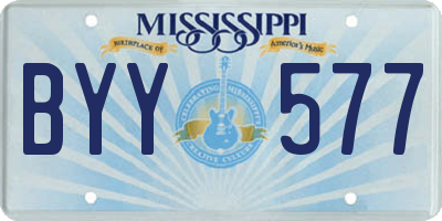 MS license plate BYY577