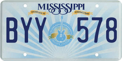 MS license plate BYY578